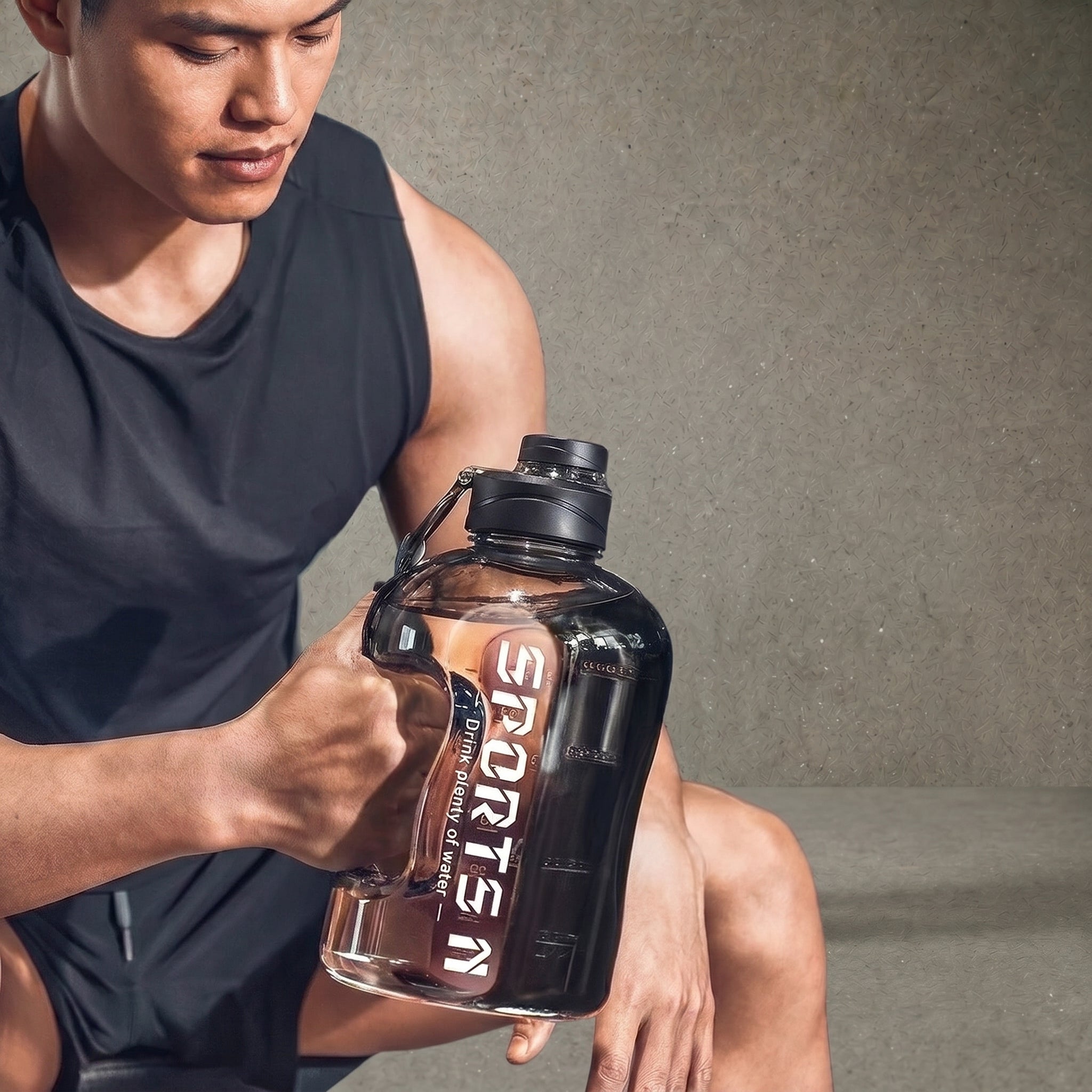 Botella Agua Gran Capacidad Gym Fitness